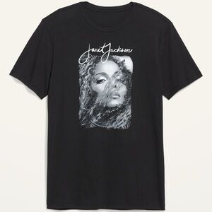 Janet Jackson Black Graphic cotton T-Shirt